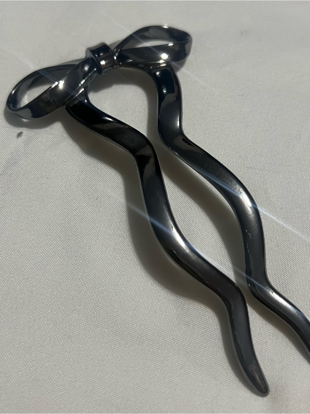 & Other Stories Black Bow Wave Hair Stick